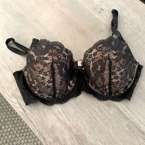 Black lace push-up bra